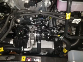 Stinger intercooler and electric water pump.webp
