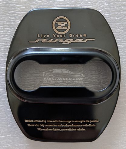 kia stinger door striker cover