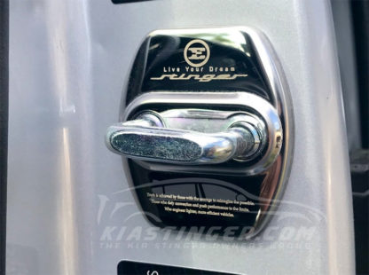 kia stinger silky silver door striker cover