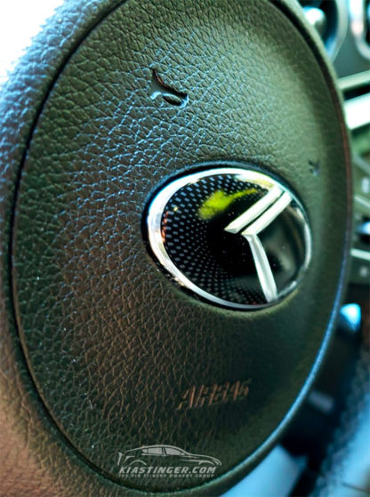 vintage k steering wheel emblem from the side