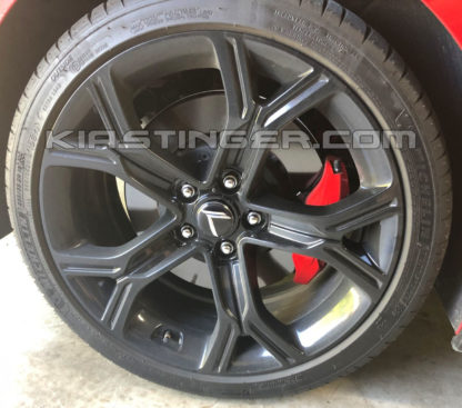 vintage k wheel caps on kia stinger