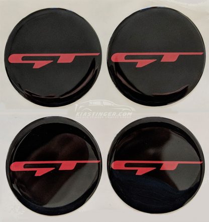 4 Wheel Center Cap Overlays with GT Design (Red) - Image 4