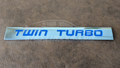 twin turbo badge in blue