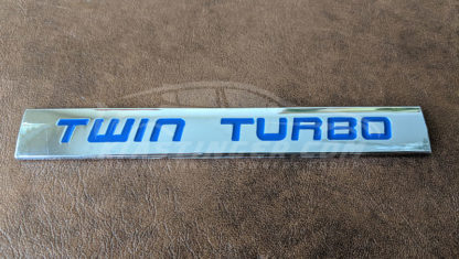 twin turbo badge in blue
