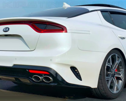 kia stinger with snow white pearl rear side reflectors