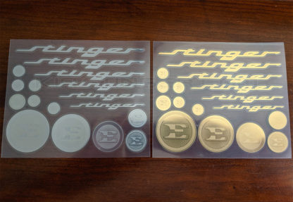 metal stickers in silver and gold