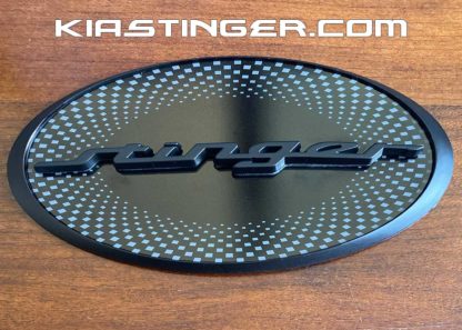 oval stinger badge matte black checkered center