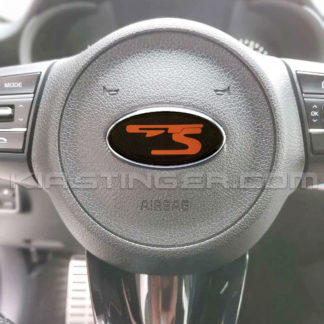 kia stinger gts steering wheel badge emblem overlay