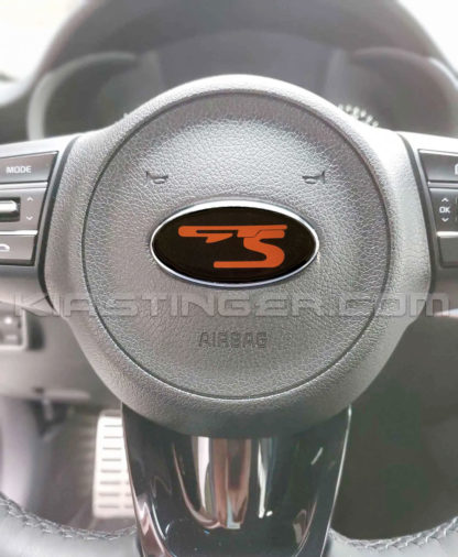 kia stinger gts steering wheel badge emblem overlay