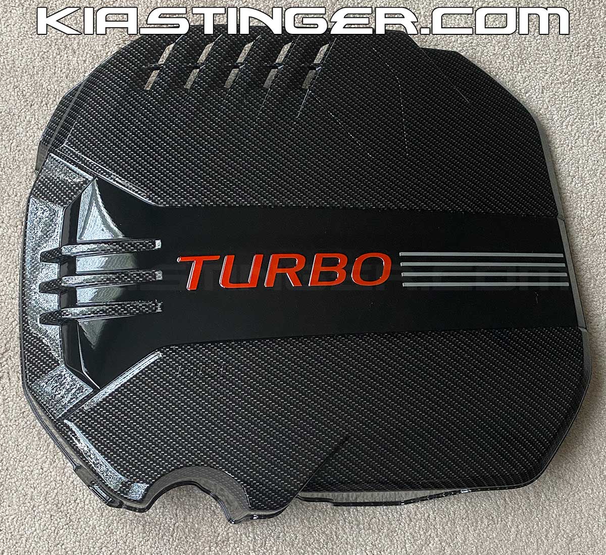 Carbon Fiber Style Engine Cover for 2018+ Stinger V6 3.3TT KIA